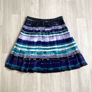 Carlisle Silk Pleated Skirt Watercolor Size 6
